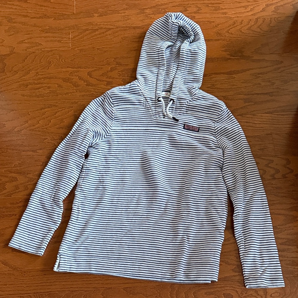 Vineyard Vines Navy and White Striped Hoodie